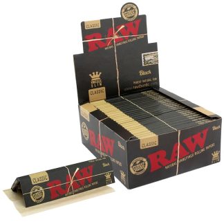 RAW Classic Black King Size Slim Rolling Papers - 32 Sheets per Pack - 50 Pack Display