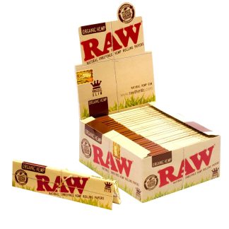RAW Organic Hemp King Size Slim Rolling Papers - 32 Sheets per Pack - 50 Pack Display