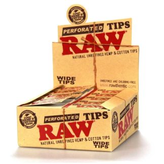 RAW Perforated Wide Tips - 50 Pack Display